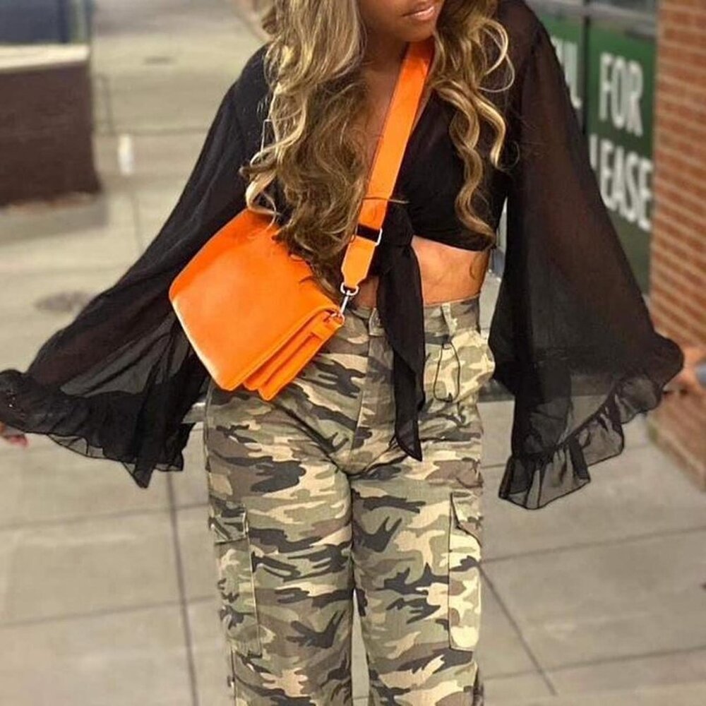 Y2K Sheer Dramatic Ruffle Crop StyleTop